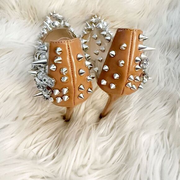 STEVE MADDEN | Vala Studded Metallic Stiletto Heel Pump Clear Embellished | 7.5 - Picture 3 of 9